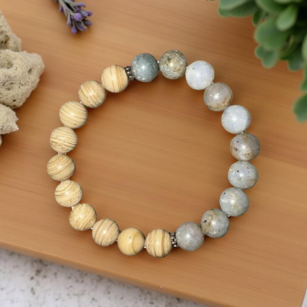 10mm 🔥 Blue Opal with Golden Mica bracelet